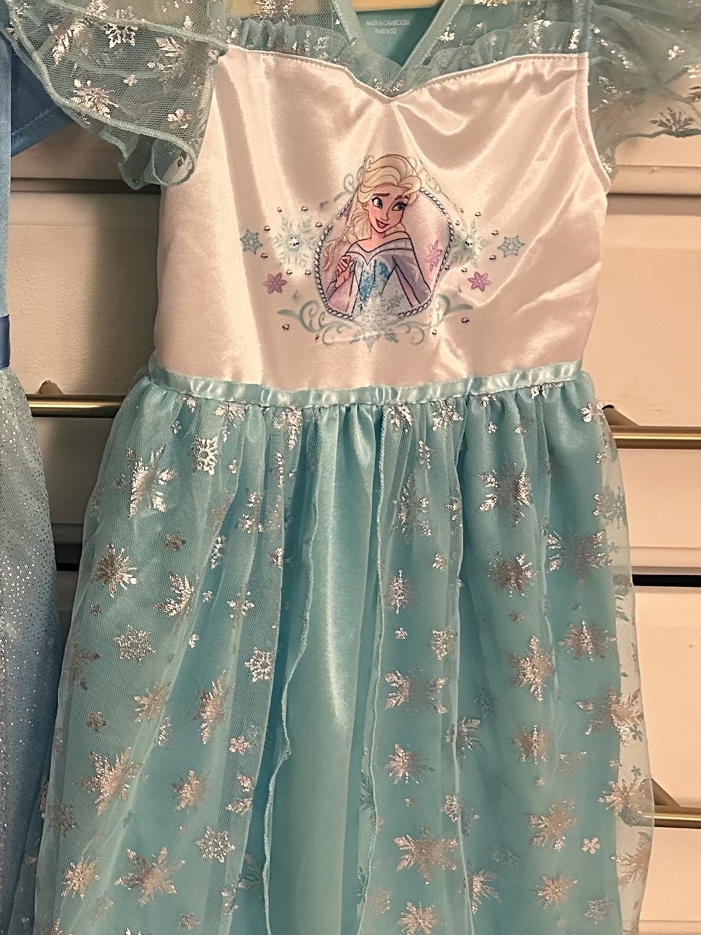 Disney Elsa Ice Blue Satin and Snowflake Dress